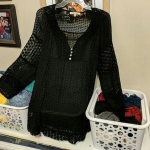 Black Rainn Sheer Silk Shirt